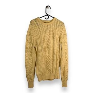 VINTAGE PENDLETON CREAM PURE WOOL MENS SWEATER XL MADE IN USA ACADEMIA